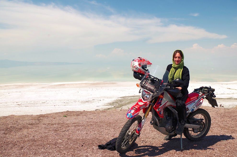 Women Who Ride: Steph Jeavons on the salt flats in Iran